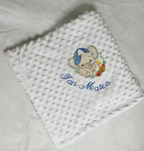Load image into Gallery viewer, Crib Bedding Set Personalized/Crib Bedding Set Boy/ Birth Set/ Elephant Quilt/ Nursery /Nursery Set/Hoop Personalized/Blanket/Embroidery