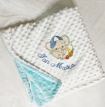 Load image into Gallery viewer, Crib Bedding Set Personalized/Crib Bedding Set Boy/ Birth Set/ Elephant Quilt/ Nursery /Nursery Set/Hoop Personalized/Blanket/Embroidery