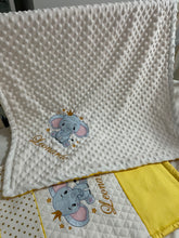 Load image into Gallery viewer, Elephant Crib Bedding Set/Crib Bedding Set Boy/ Birth Set/ Elephant Quilt/Boy / Personalized/Blanket/Embroidery