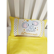 Load image into Gallery viewer, Elephant Crib Bedding Set/Crib Bedding Set Boy/ Birth Set/ Elephant Quilt/Boy / Personalized/Blanket/Embroidery