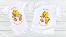 Load image into Gallery viewer, Mommy's Your Little Duckling Embroidered Bodysuit Embroidery design/T-shirt Embroidery/ Kids T-shirts/Customer kids/Embroidery