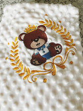 Load image into Gallery viewer, Prince Bear Boy Blanket personalized-Baby Blanket-Boy Blanket/Babies Blanket-Unisex Baby Blanket/ Girl Baby