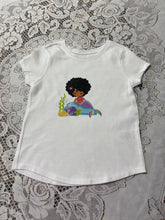 Load image into Gallery viewer, Little Mermaid T-shirt / Mermaid Birthday Shirt/DTF Printing T-shirt/Embroideries/ T-shirt Embroidery/ Embroideries/Girls T-shirts.