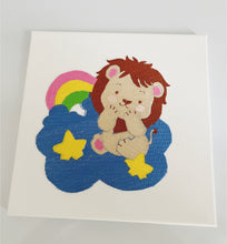 Load image into Gallery viewer, Lion Baby Canva Embroidery for Decorations for Baby Rooms, Nursery Décor Children Art Embroidery