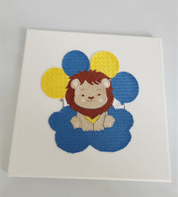 Load image into Gallery viewer, Lion Baby Canva Embroidery for Decorations for Baby Rooms, Nursery Décor Children Art Embroidery