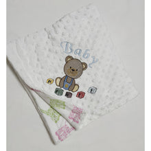 Load image into Gallery viewer, Bear Blanket Embroidery /Blanket Blanket/Newborn Blanket/Personalized