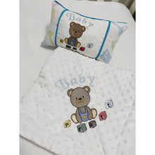 Load image into Gallery viewer, Bear Blanket Embroidery /Blanket Blanket/Newborn Blanket/Personalized