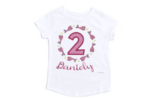 Load image into Gallery viewer, Age Mermaid Birthday Girl Second Mermaid Birthday Mermaid Embroidery T-shirt