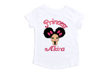 Load image into Gallery viewer, Beautiful Princess Afro Girl Inspired /Custom Name/Age Toddler Shirt /Birthday Shirt/T-shirts