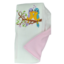Load image into Gallery viewer, Burp Cloth Birds on the Branch Embroidered/Baby Accessories/ Burp Clothing Embroidered/Baby Shower/Baby Burp Cloth