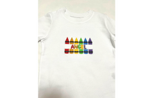 Load image into Gallery viewer, Colors Crayon Back School T-shirt White/Boys Crayon Shirt/Crayons Personalized