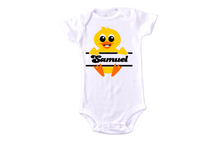 Load image into Gallery viewer, Baby Boy Duck/ Birthday/Newborn/Baby Onesie/ Bodysuit Personalized