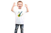 Load image into Gallery viewer, I Rock Music Applicate Embroidery T-shirt/Onesie/Bodysuit/Birthday T-shirt/Happy Birthday/Kids Clothing/Boy Clothing/T-shirt/Embroidery