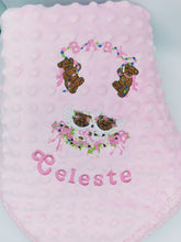 Load image into Gallery viewer, Baby Bear Blanket Embroidery Blue/Blanket/Baby Girl Blanket/Newborn Blanket/Personalized