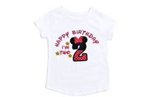 Load image into Gallery viewer, Mouse Ages Numbers/ I'm Ages Birthday/Minnie Numbers/Girl Number Birthday/Minnie T=shirts