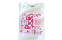 Load image into Gallery viewer, My First Valentines Embroidery Inspired/ Toddler T-shirt/Onesie/Valentine Day