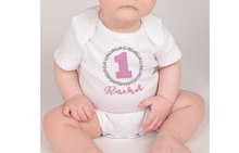 Load image into Gallery viewer, First Birthday Roses Bodysuit Girl/1st Birthday Roses Bodysuit/Roses Bodysuit Girl/Baby Bodysuit/Birthday Girl