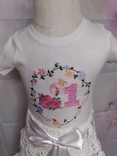 Load image into Gallery viewer, Flamingo Flowers Embroidery Design /T-shirt/Embroidery T-shirt/ Girl Embroidery/T-shirt