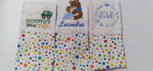 Load image into Gallery viewer, Baby Burp Cloths Set Boy Embroidered/Baby Accessories/ Burp Clothing Personalized