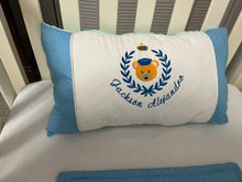 Load image into Gallery viewer, Boy Bear Crib Bedding Set/Crib Bedding Set Boy/ Birth Set/ Bear Quilt/Boy Bear Nursery /Nursery Set/Hoop Personalized/Blanket/Embroidery