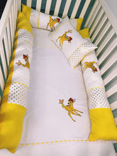 Load image into Gallery viewer, Bambi Crib Bedding Set/ Embroidered Crib Bedding Set / Nursery Set/Bambi Quilt/ Bambi Nursery /Nursery Set/Embroidered Crib Set/Blanket