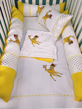 Load image into Gallery viewer, Bambi Crib Bedding Set/ Embroidered Crib Bedding Set / Nursery Set/Bambi Quilt/ Bambi Nursery /Nursery Set/Embroidered Crib Set/Blanket