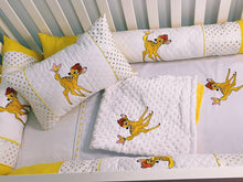 Load image into Gallery viewer, Bambi Crib Bedding Set/ Embroidered Crib Bedding Set / Nursery Set/Bambi Quilt/ Bambi Nursery /Nursery Set/Embroidered Crib Set/Blanket