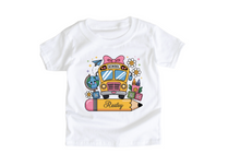 Load image into Gallery viewer, Back to School Custom Name Shirt/ T-shirt/Girl/School name/Girl T-shirt
