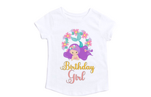 Load image into Gallery viewer, Mermaid Birthday Girl Shirt Mermaid Birthday T-shirt/Girl Birthday T-shirt
