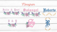 Load image into Gallery viewer, Monograms towels Embroidery Flowers /Personal Monogram/Monogram Towels
