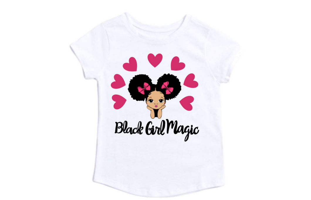 Black Girl Magic Inspired Custom Name/Age Toddler Shirt - Birthday Shirt/Happy Birthday