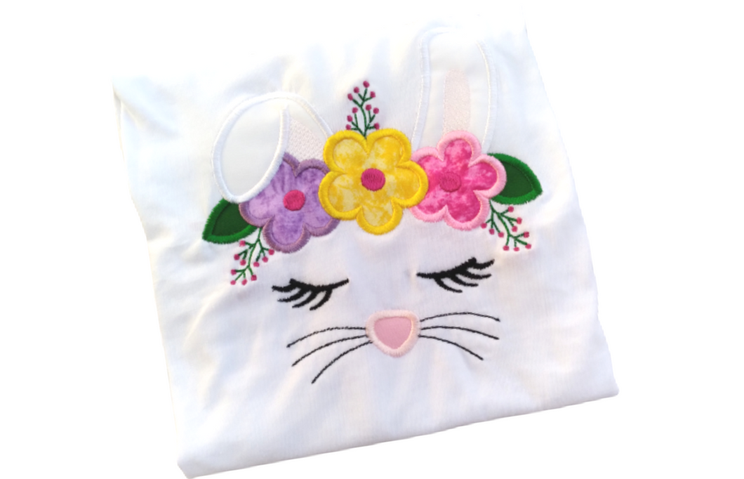Bunny Girl Embroidery/ Happy Easter/Onesie/Bodysuits design/Clothing Kids/Customer kids/Customer Kids