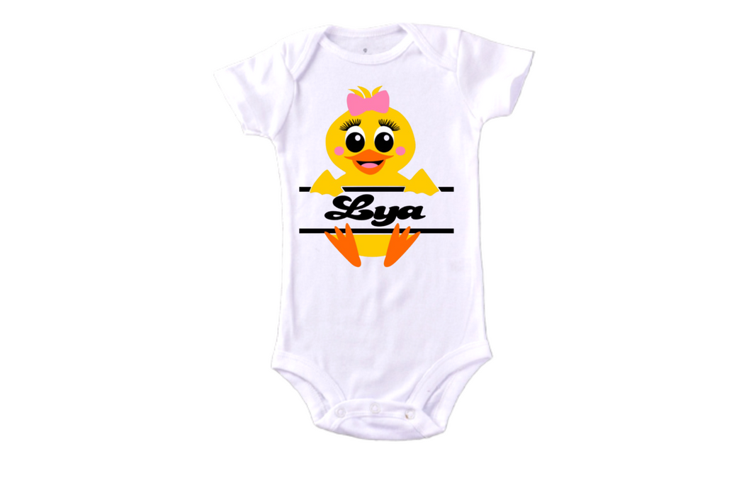 Baby Girl Duck/ Birthday/Newborn/Baby Onesie/ Bodysuit Personalized